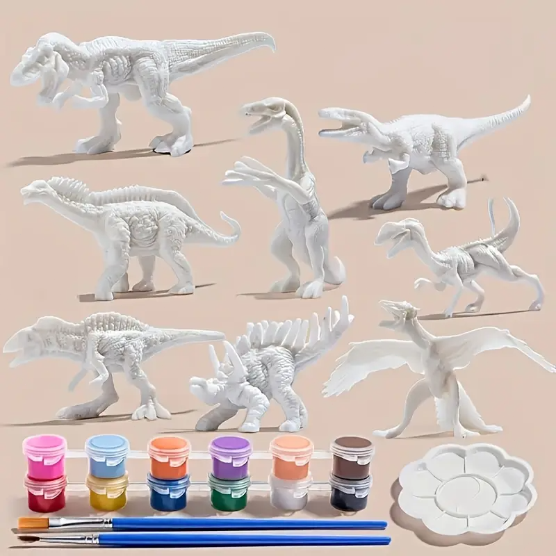 6pcs/8pcs, DIY Coloring Dinosa - Puzzle Blank White avis et prix