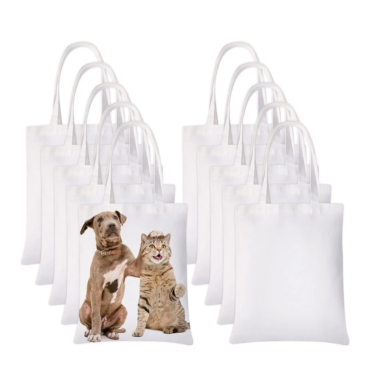 6pcs White Canvas Tote Bags, S - Tote Bag Sublimation avis et prix