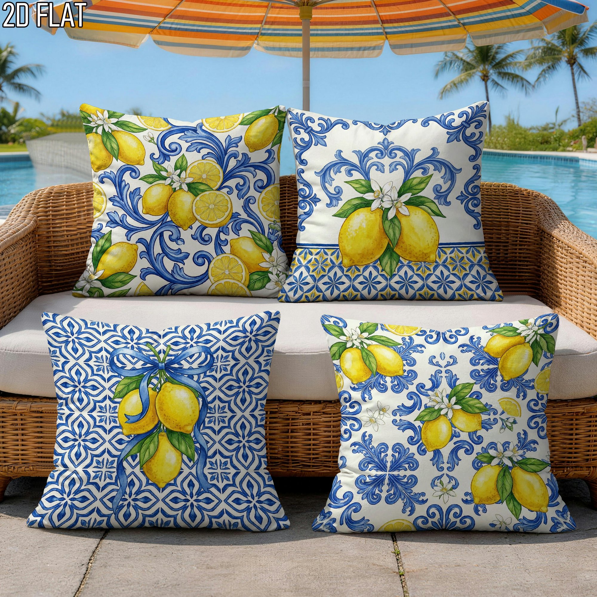 4Pcs Italian Summer Style Thro - Ceramic Tile Blank avis et prix