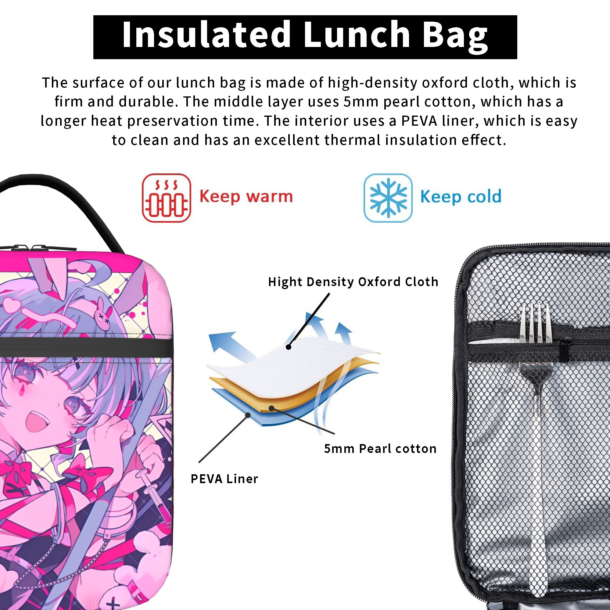 Hatsune Miku  Insulated Lunch  - Tote Bag Sublimation avis et prix
