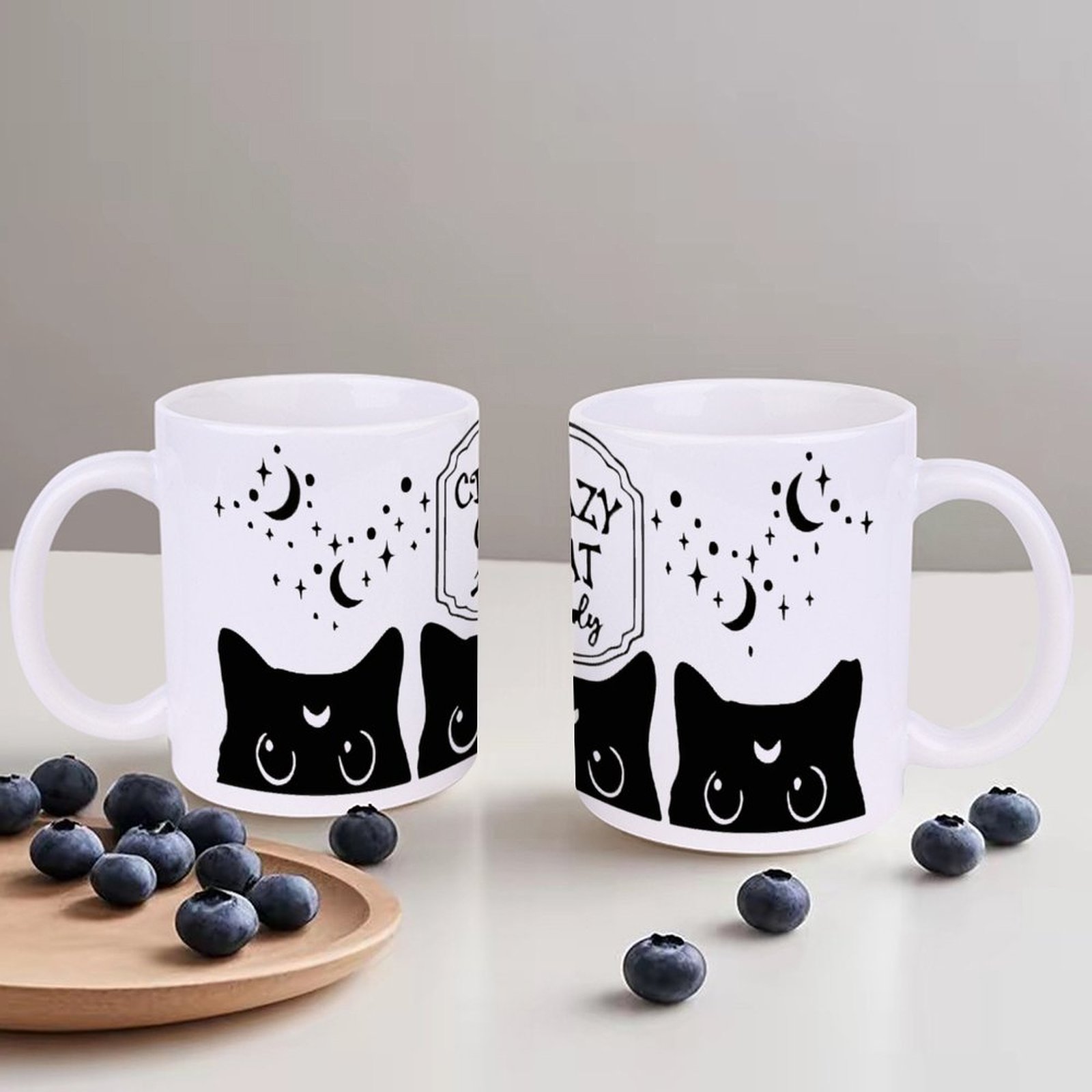 Three Black Cats With Crescent - Sublimation Mug White avis et prix
