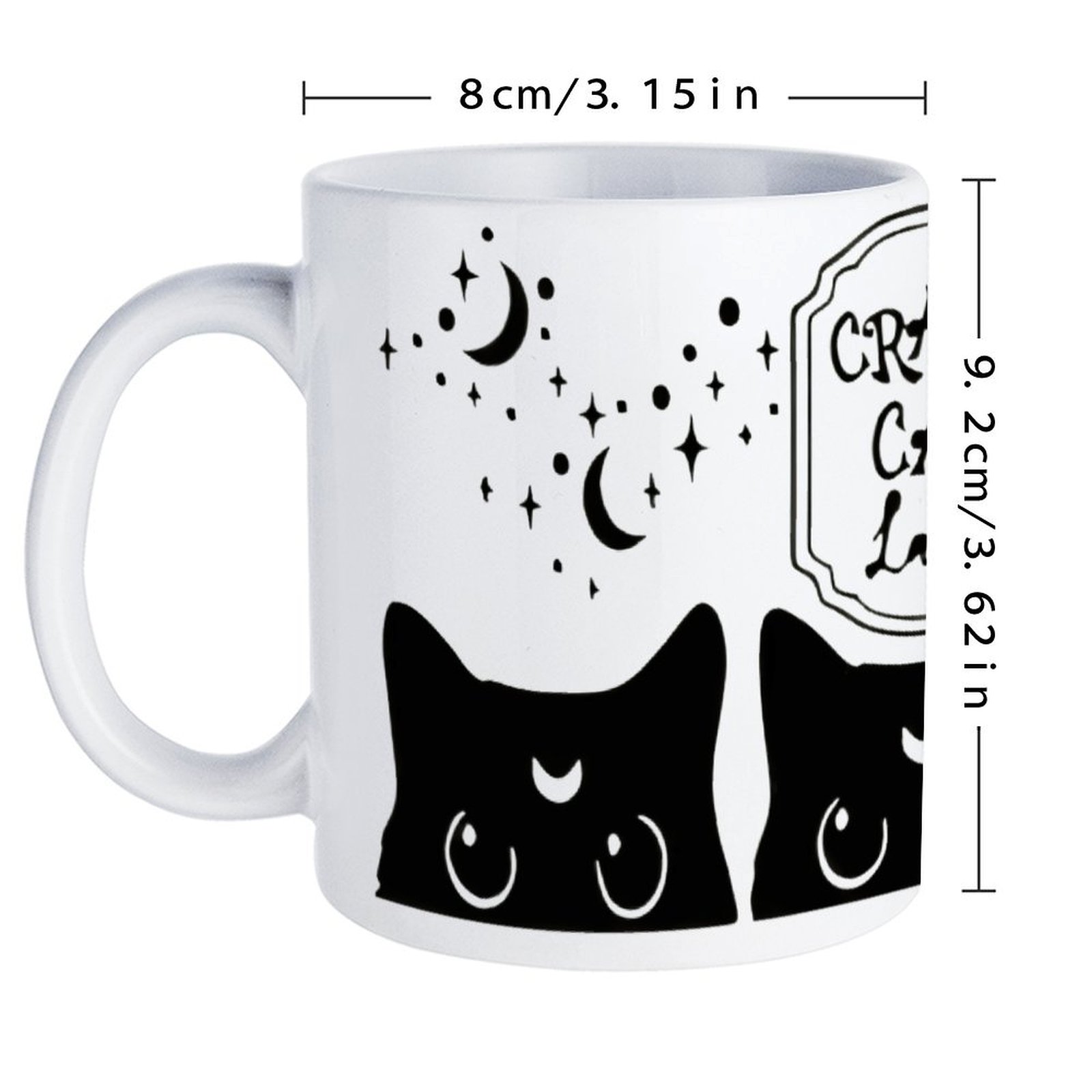 Three Black Cats With Crescent - Sublimation Mug White avis et prix