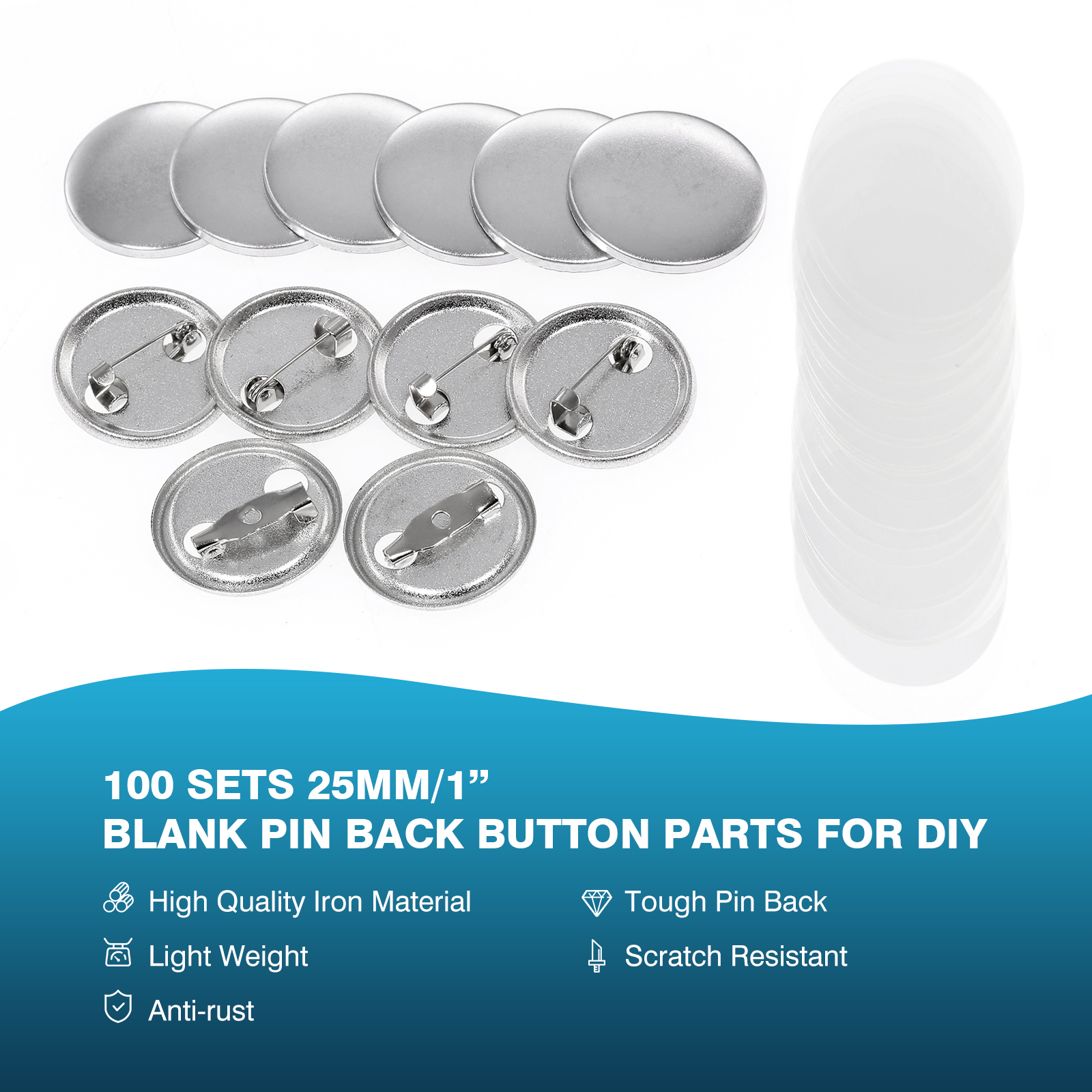 100Pcs Mini DIY Round Mirror M - Button Badge Blank avis et prix