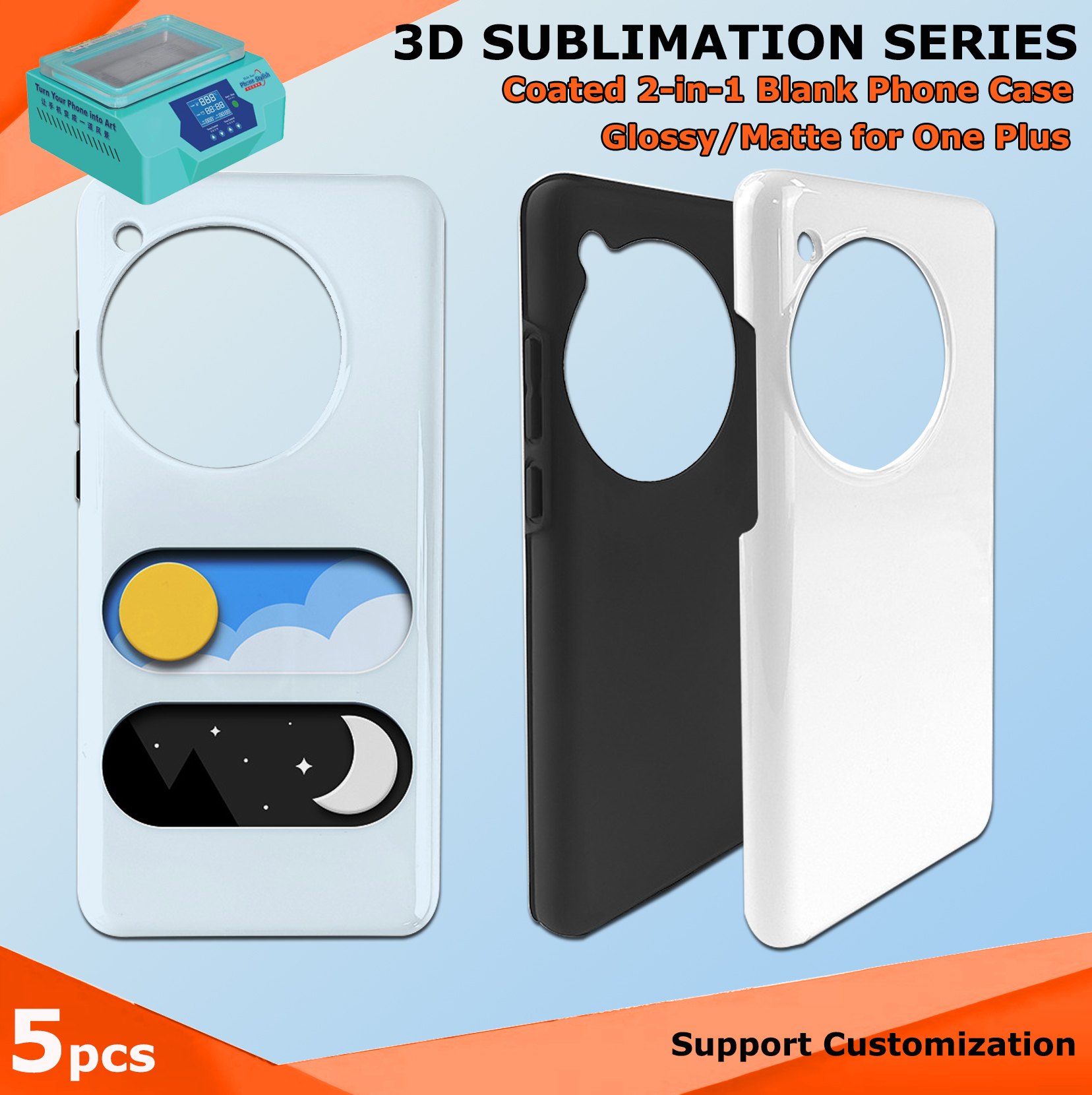 Fonlyu 5pcs Coated 2 in 1 Blan - Phone Case Blank Print avis et prix