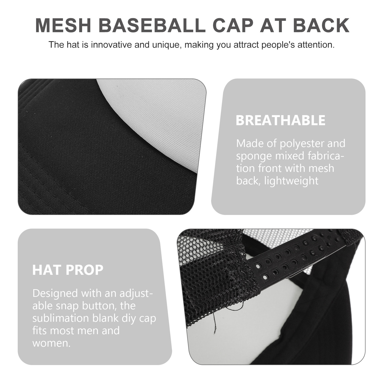 10Pcs Blank Baseball Caps Mesh - Hat Sublimation Blank avis et prix