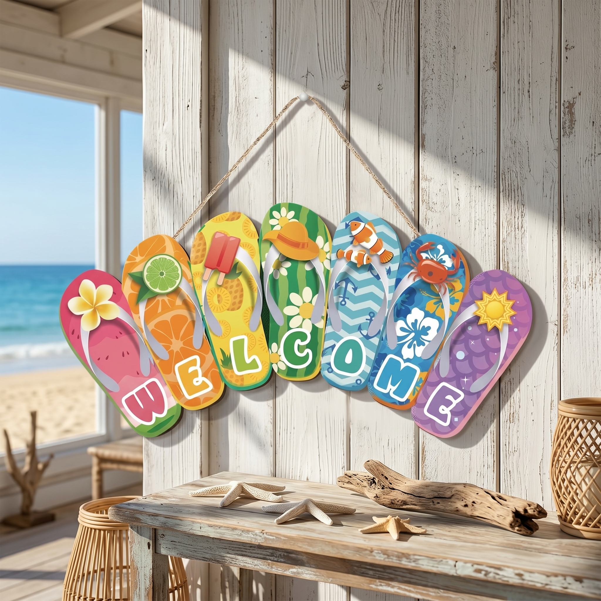 Hello Summer Felt Slippers Doo - Yard Sign Blank avis et prix