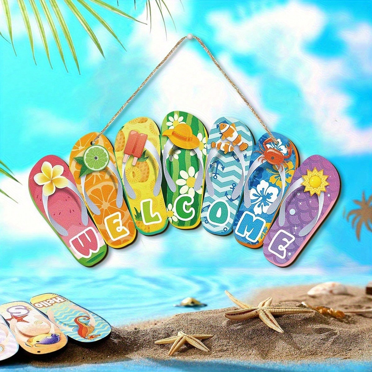Hello Summer Felt Slippers Doo - Yard Sign Blank avis et prix