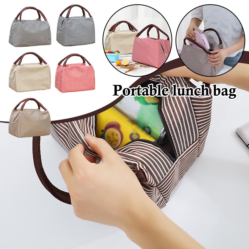 Striped Insulated Lunch Bag Po - Tote Bag Sublimation avis et prix