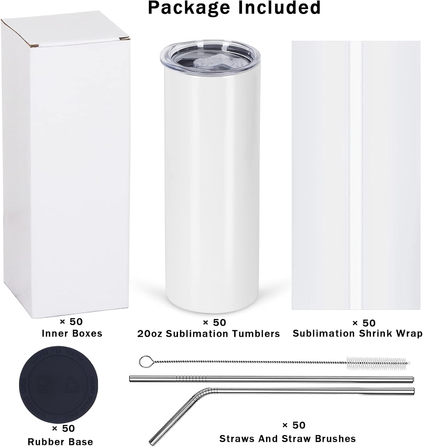 50 Pack Sublimation Tumblers B - Tumbler 20Oz White avis et prix