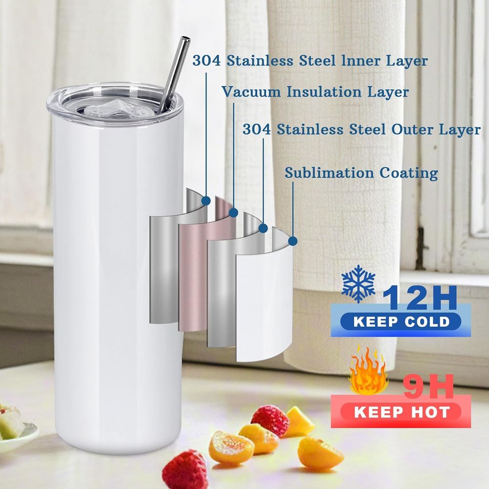 50 Pack 20 OZ Sublimation Tumb - Tumbler 20Oz White avis et prix