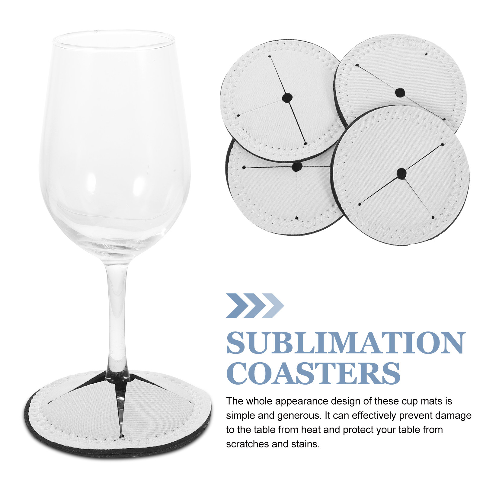 4Pcs Heat Transfer Wine Cup Co - Coaster Sublimation Blank avis et prix
