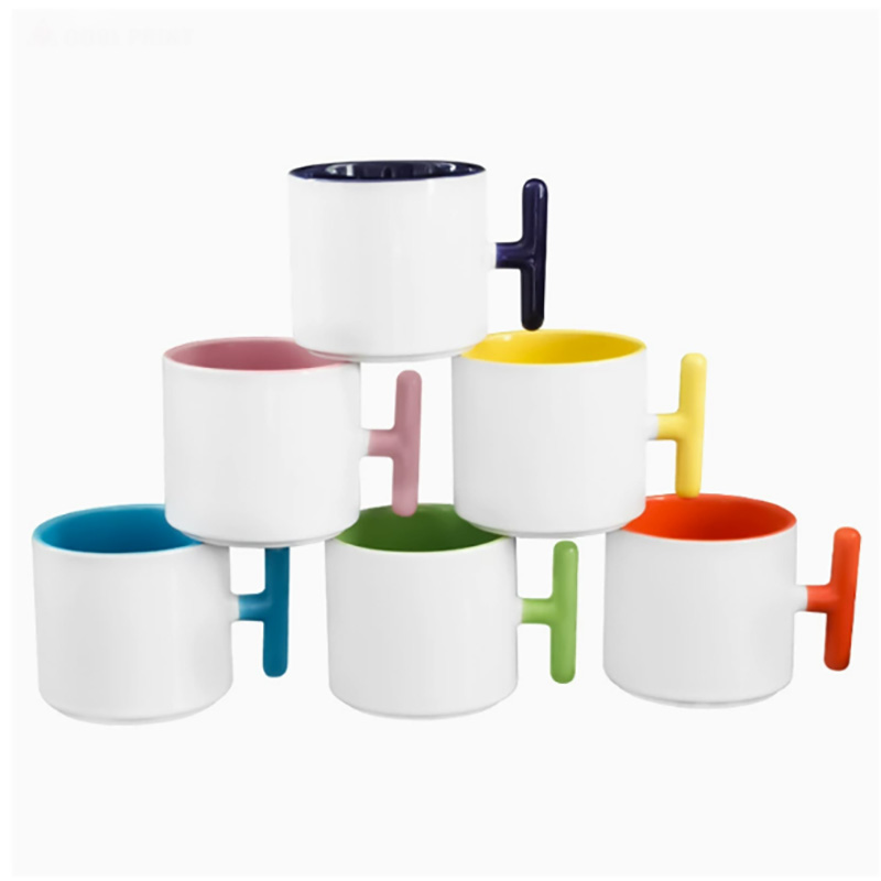 2PCS Creativity T-shaped handl - Sublimation Mug White avis et prix
