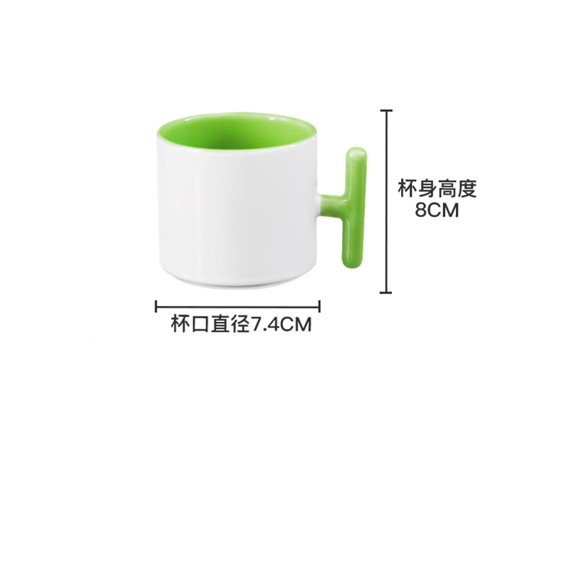 2PCS Creativity T-shaped handl - Sublimation Mug White avis et prix