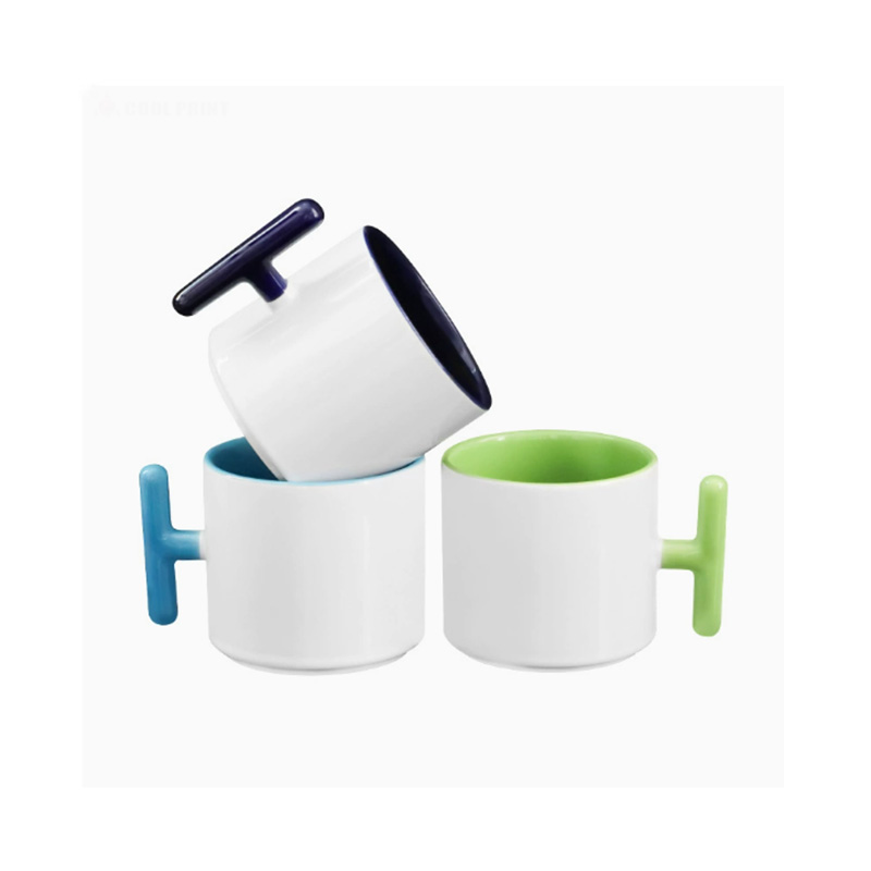 2PCS Creativity T-shaped handl - Sublimation Mug White avis et prix