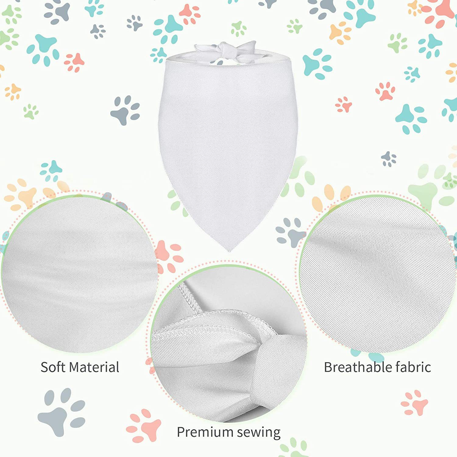 100 Pieces Sublimation Blank D - Bandana Blank White avis et prix