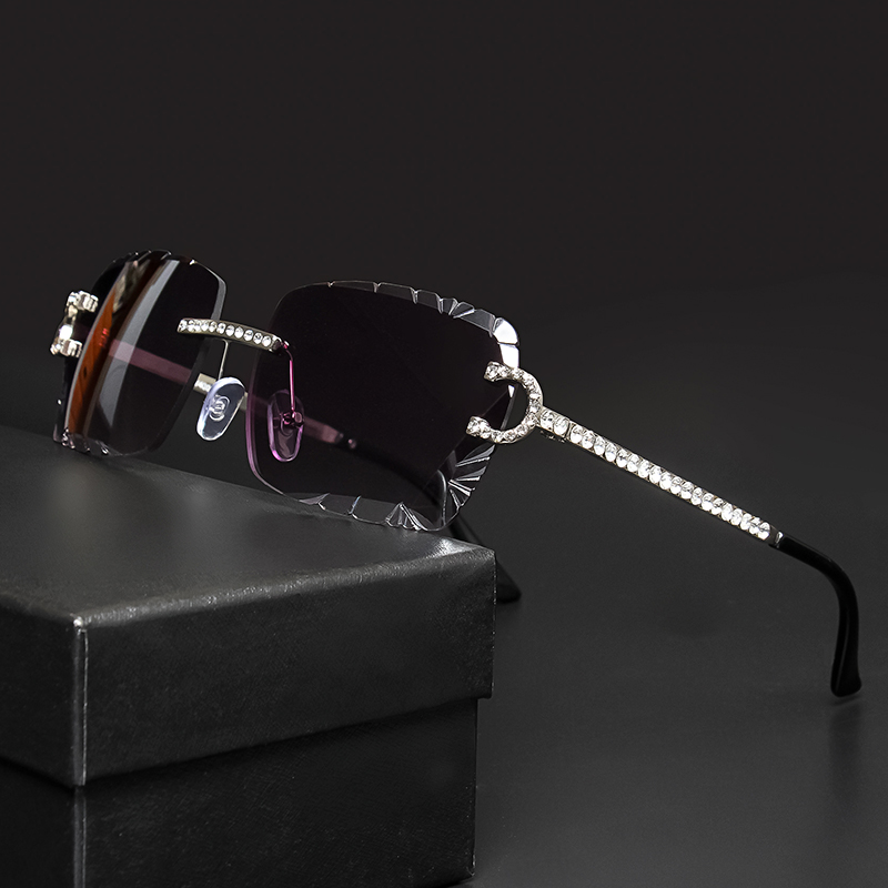 Fashion Rimless Square Sunglas - Metal Photo Panel avis et prix