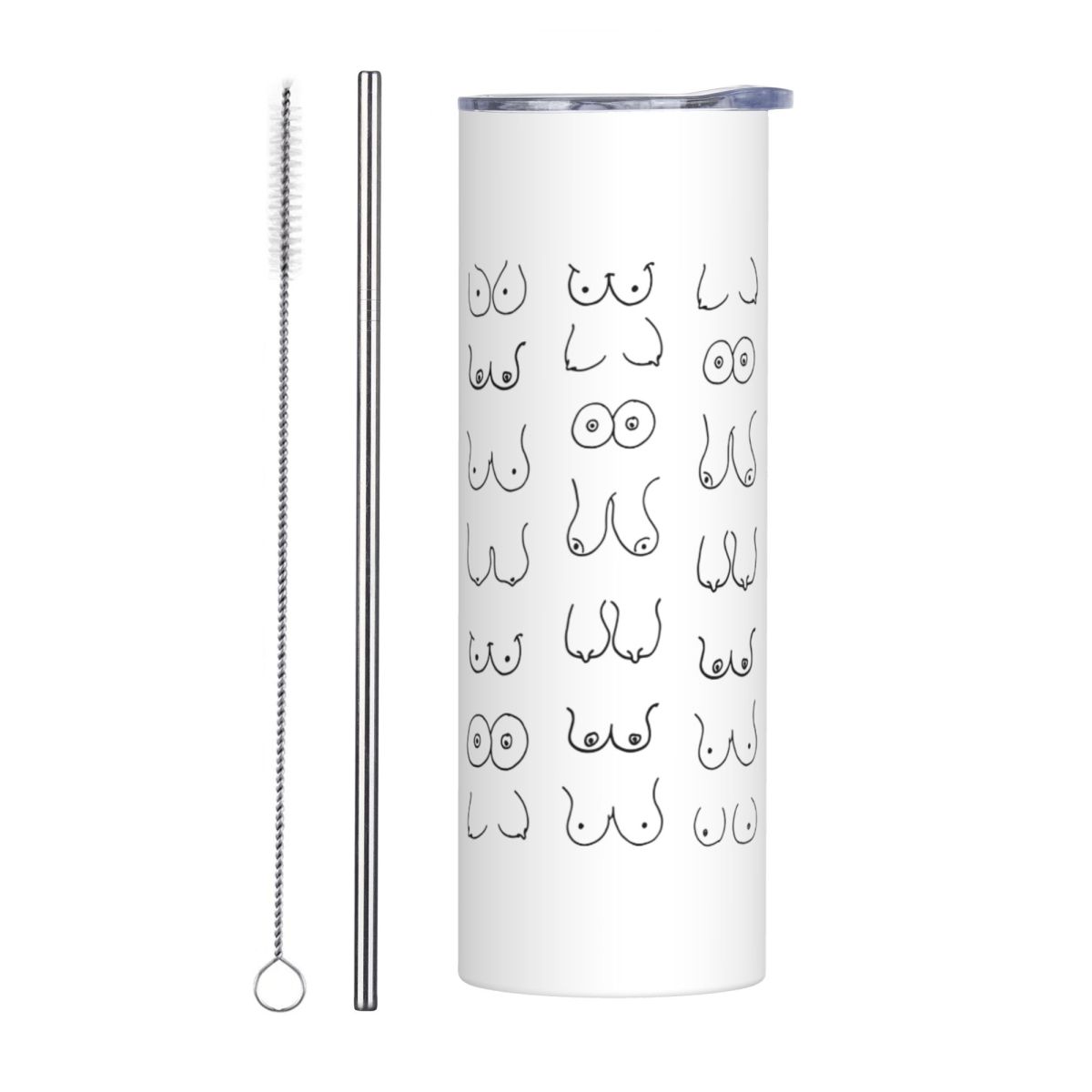 Black And White Tits Drawing S - Tumbler 20Oz White avis et prix