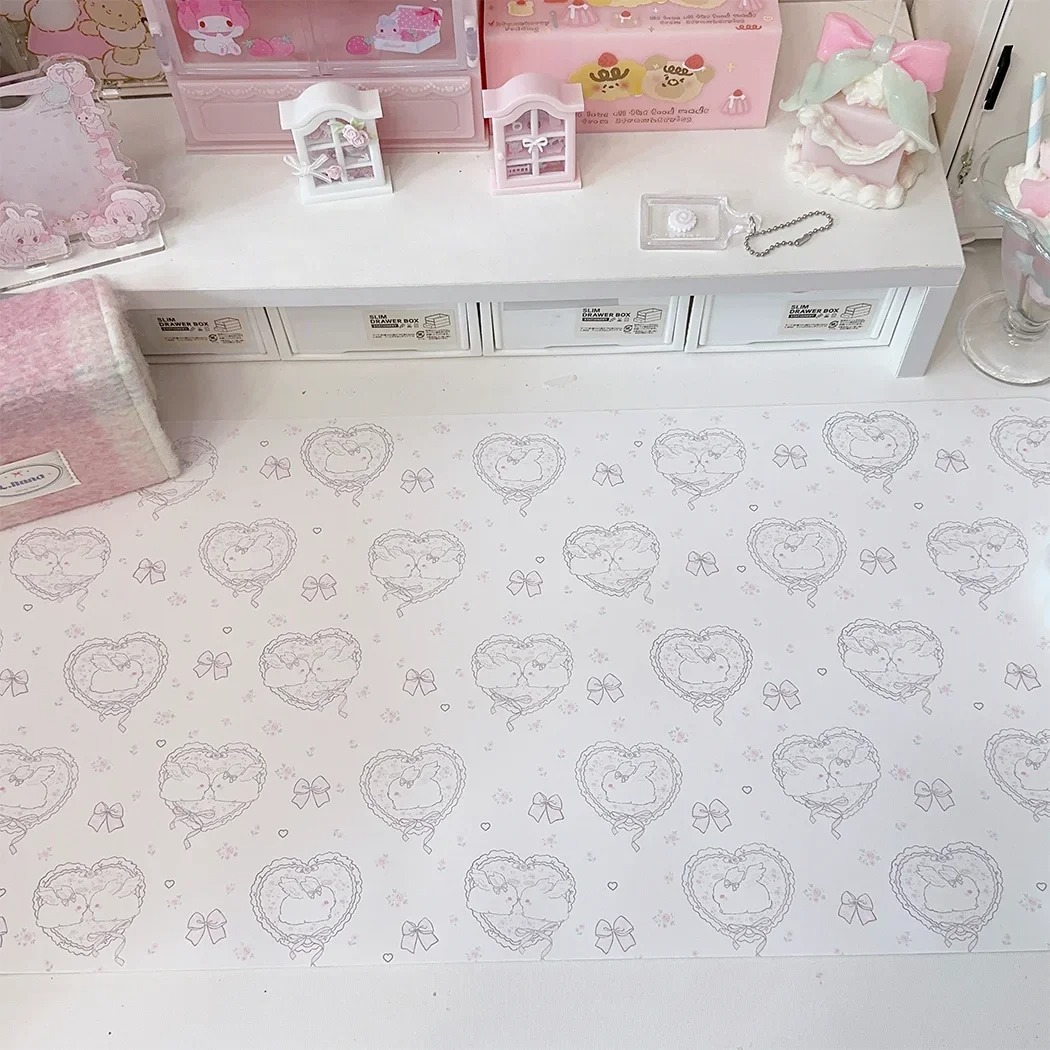 Kawaii Pink Rabbit Leather Des - Mouse Pad Blank Sublimation avis et prix