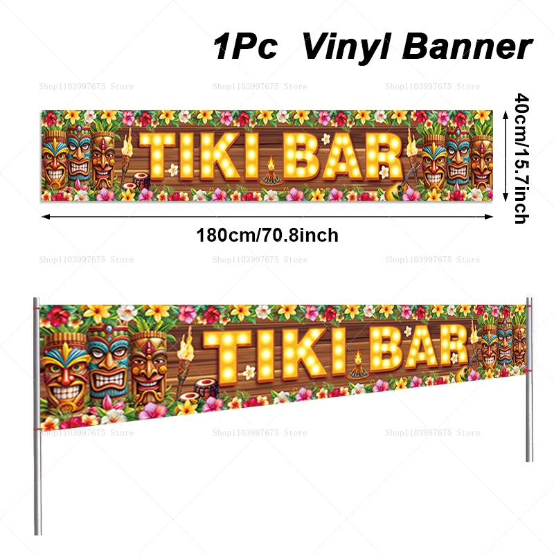 Vibrant Tiki Bar Banner Tropic - Yard Sign Blank avis et prix