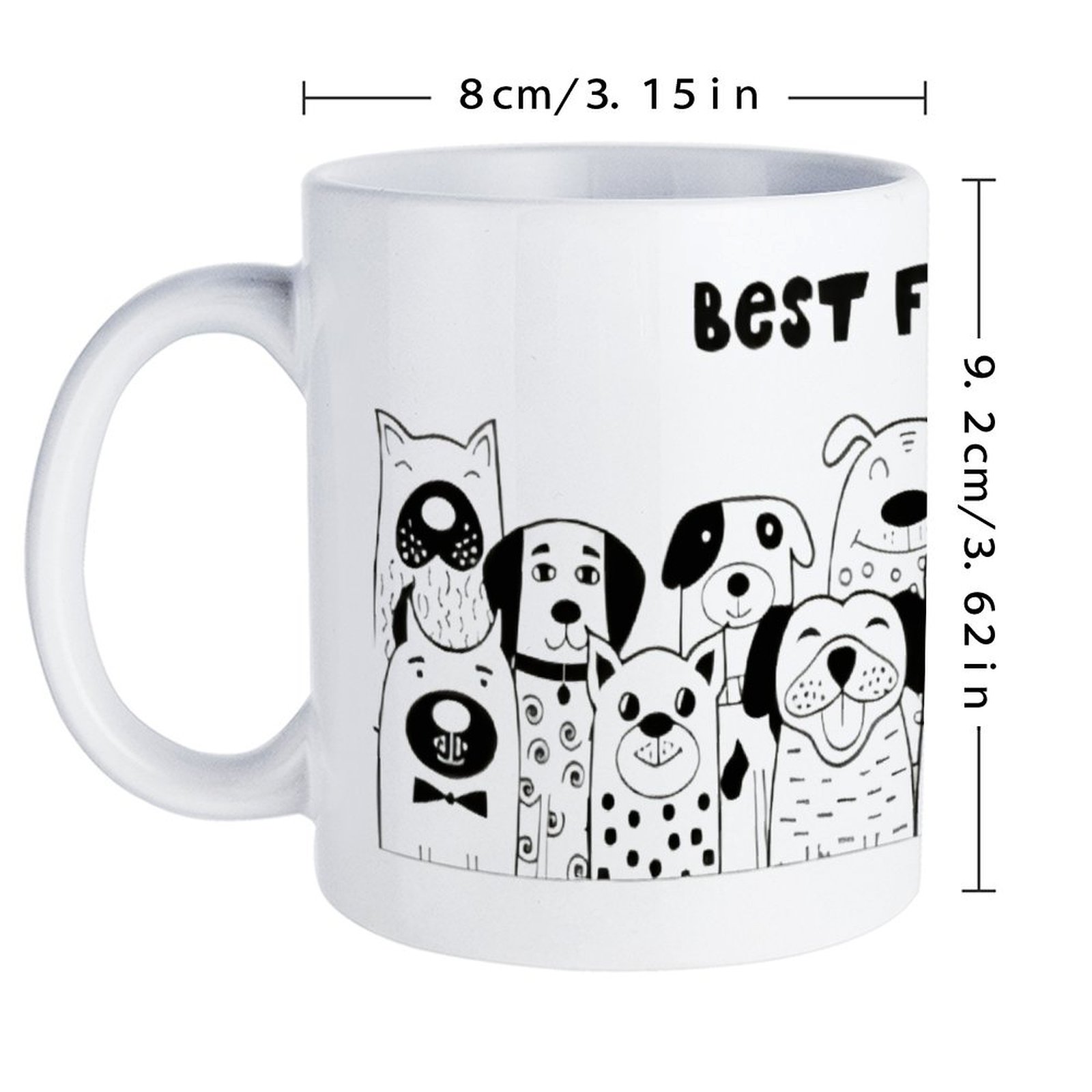 Illustration Of Dogs With The  - Sublimation Mug White avis et prix