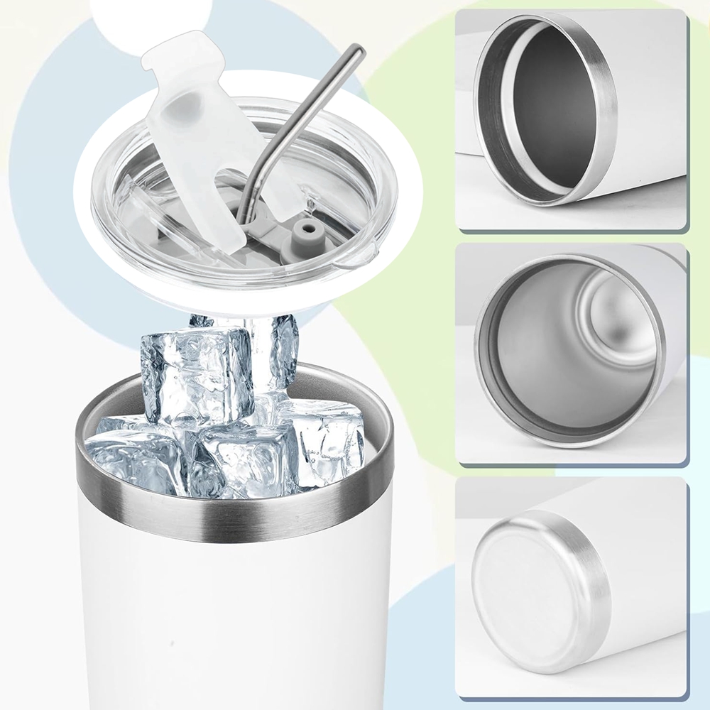 20oz Tumbler Mug with Lid and  - Tumbler 20Oz White avis et prix